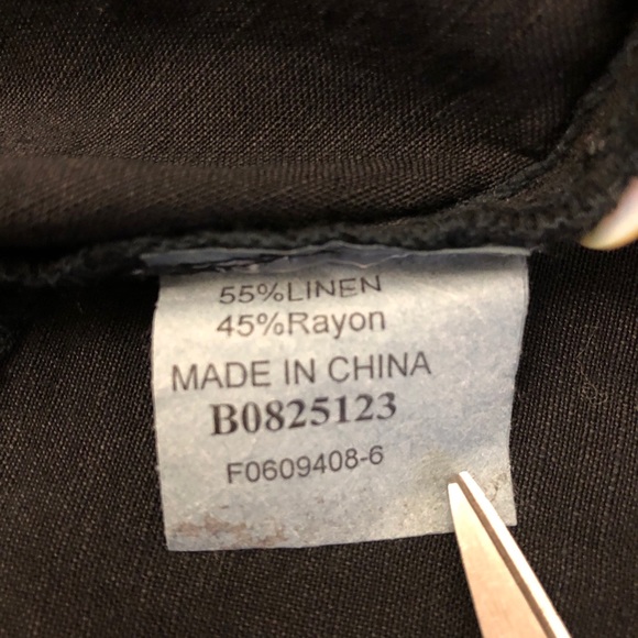 Kleen Linen Rayon Black Button Down Blouse - Picture 6 of 11